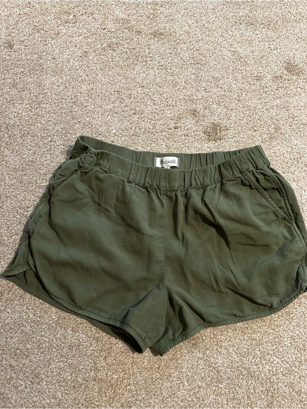 Madewell Olive Pull-On Athletic Shorts
